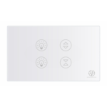 Tuya WiFi 2 gang light+ 1 curtain White